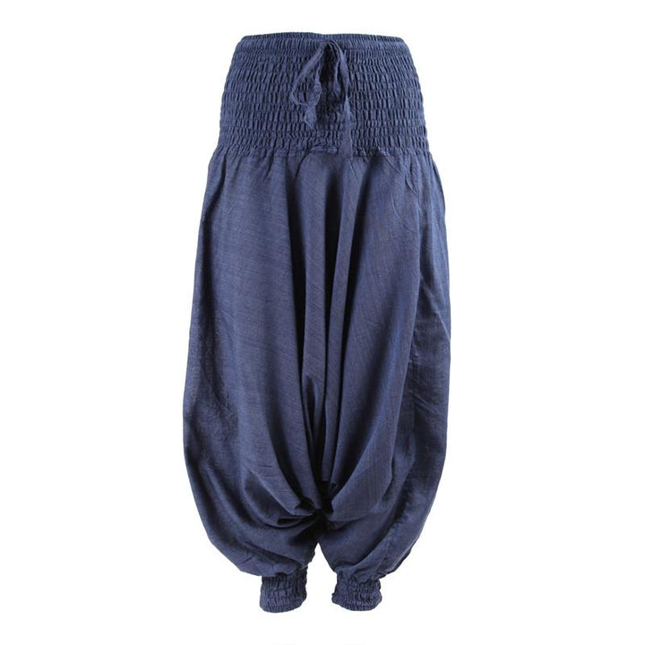Plain Drop Crotch Harem Pants