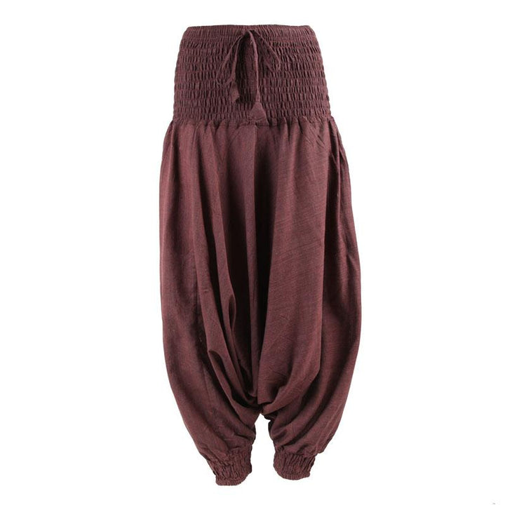 Plain Drop Crotch Harem Pants