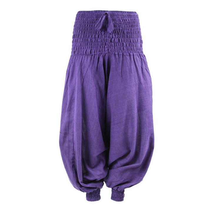 Plain Drop Crotch Harem Pants