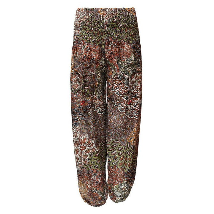 Paisley Leaf Pattern Harem Trousers