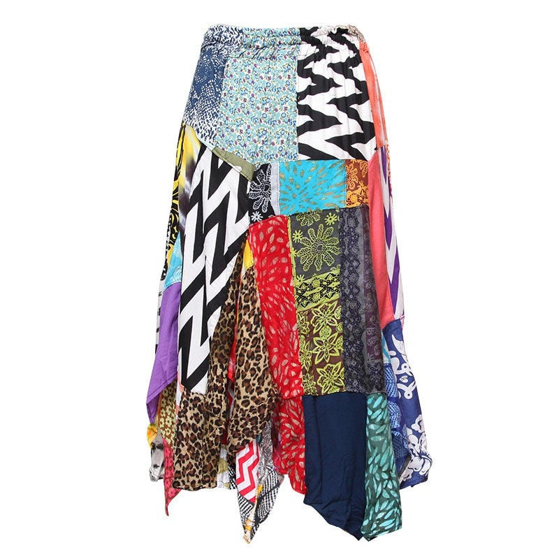 Patchwork Hanky Hem Skirt