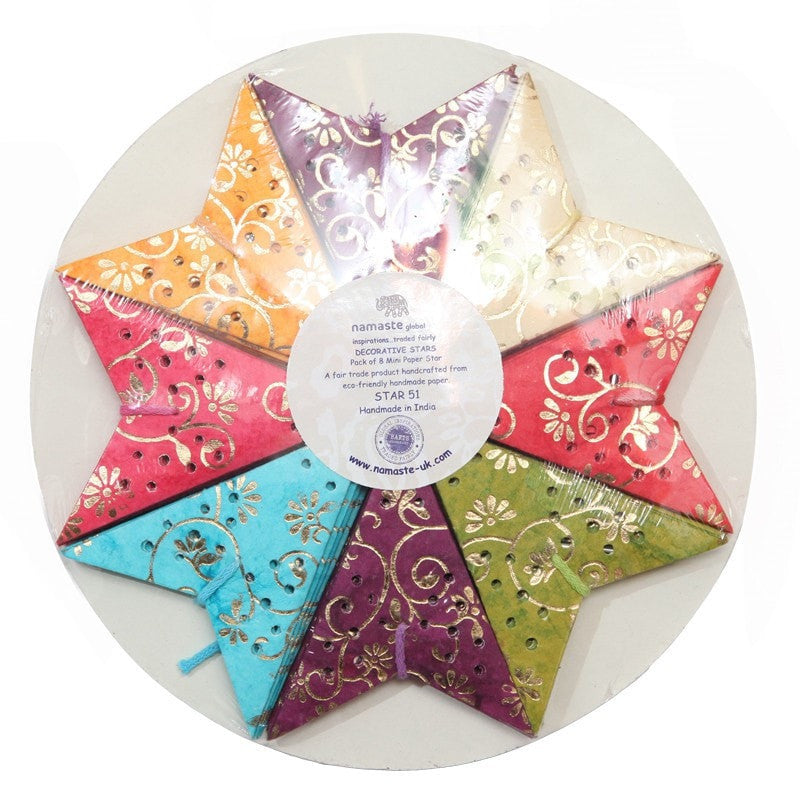 Pack of 8 Handmade Paper Stars