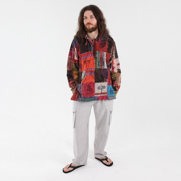 Striped Painted Hooded Shirt