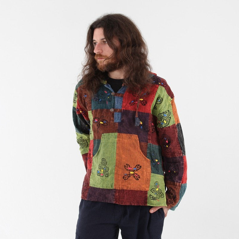 Patchwork Painted Hoodie Shirt..