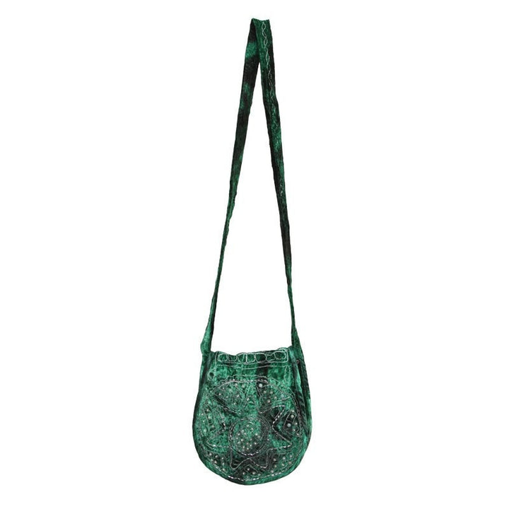 Embellished Velvet Saddle Bag