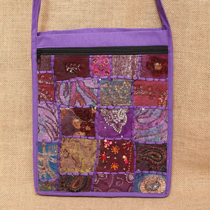 Embroidered Cotton Across Body Bag