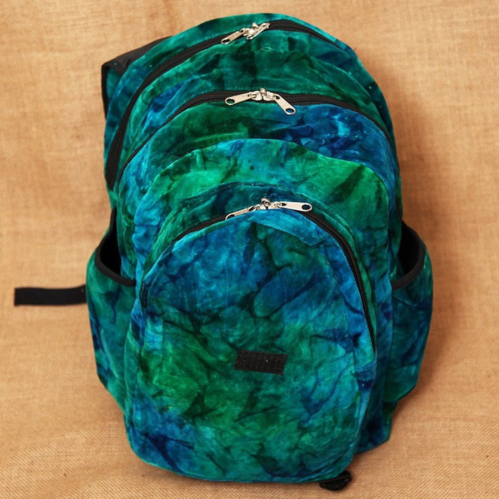 Tie Dye Cotton Velour Backpack