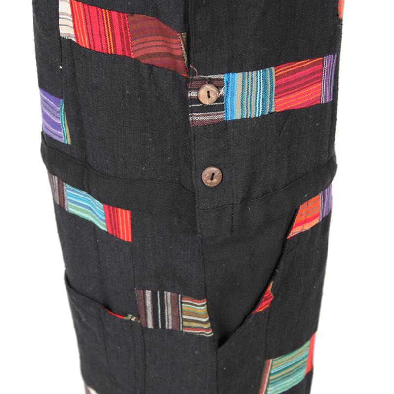 Black Patchwork Dungarees