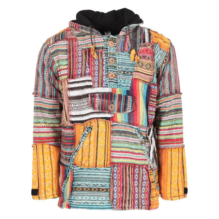 Cotton Patchwork Pullover Jacket