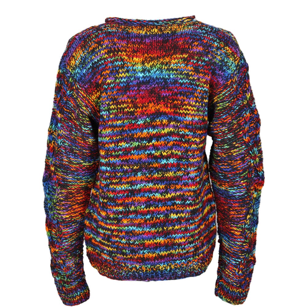 Dark Knit Rainbow Wool Pullover