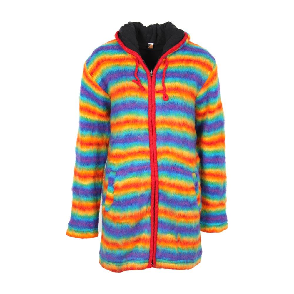 Fleece Lined Long Wool Coat The Hippy Clothing Co