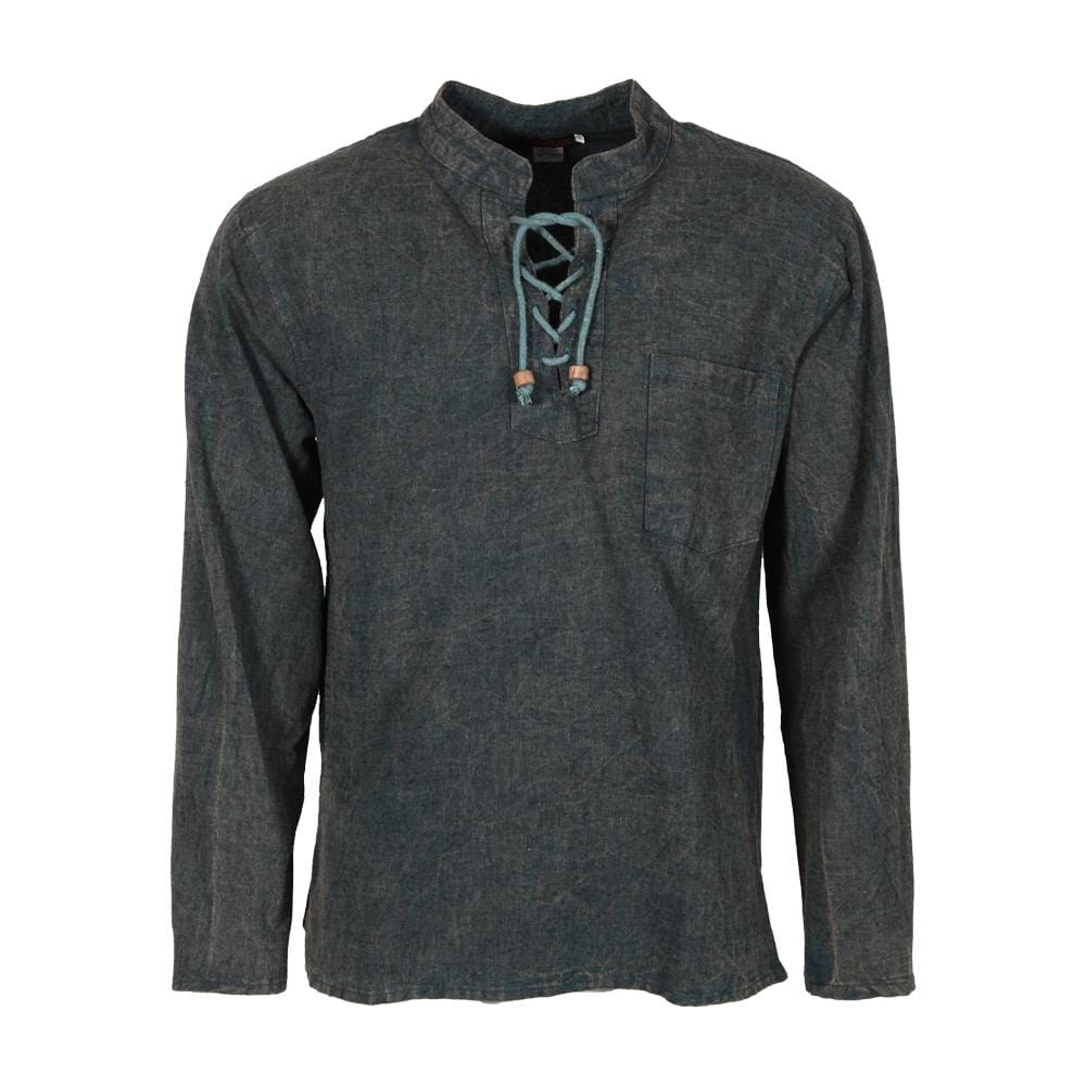 Men s Lace Up Tunic Shirt The Hippy Clothing Co