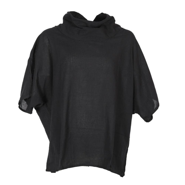 Short Sleeve Cowl Neck Smock Top