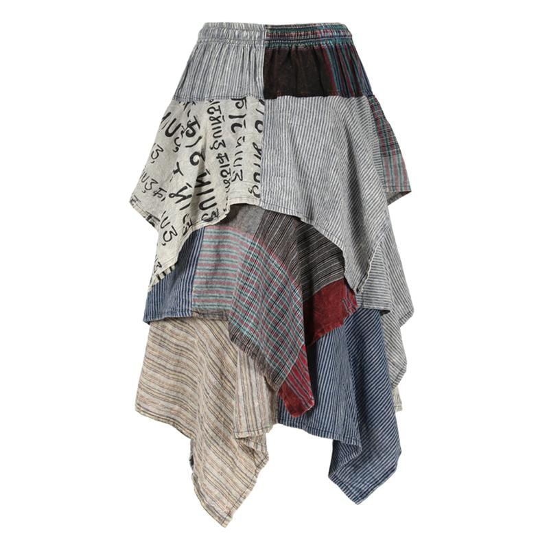Patchwork Hanky Hem Gypsy Skirt