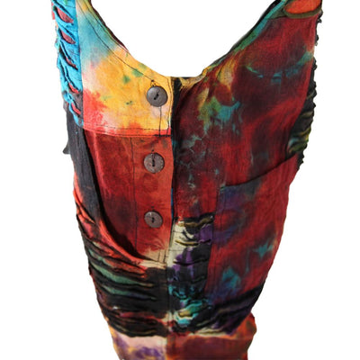 Tie Dye Patchwork Dungarees..