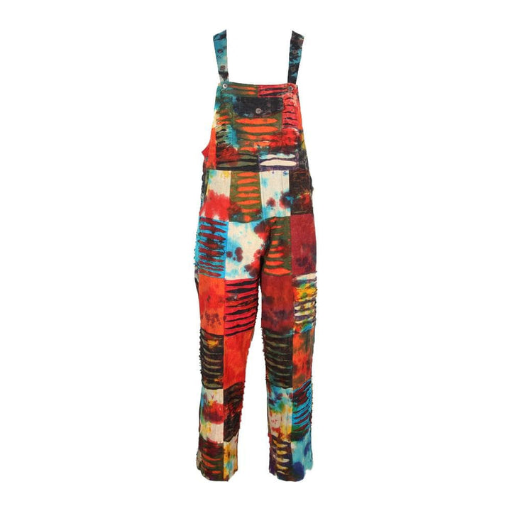 Tie Dye Patchwork Dungarees..