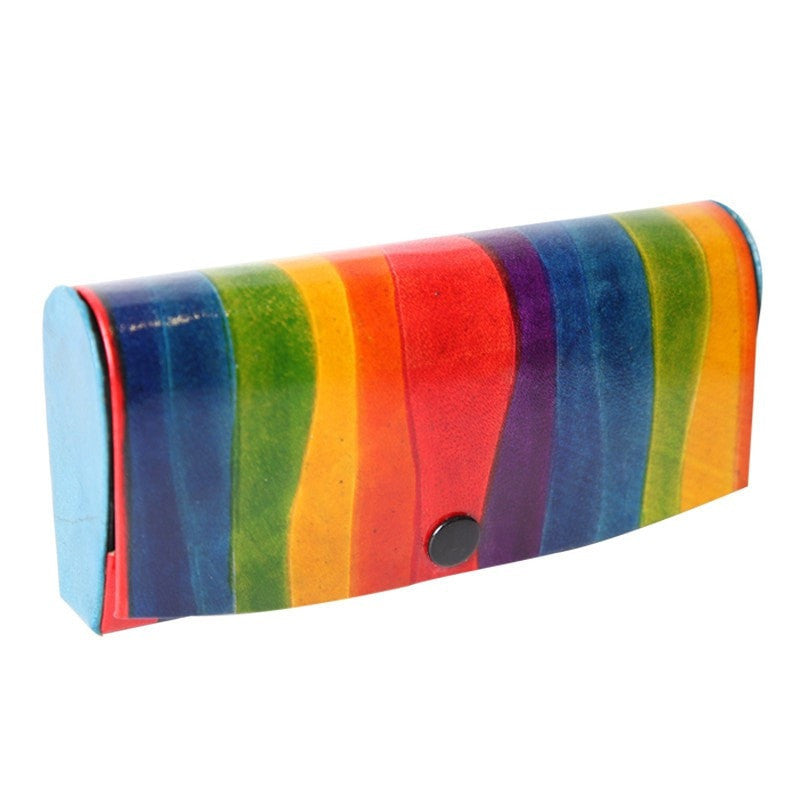 Rainbow leather Glasses Case