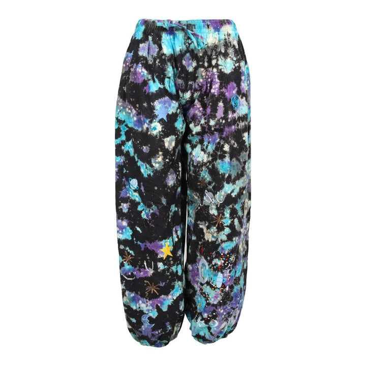 Embroidered Celestial Tie Dye Harem Pants