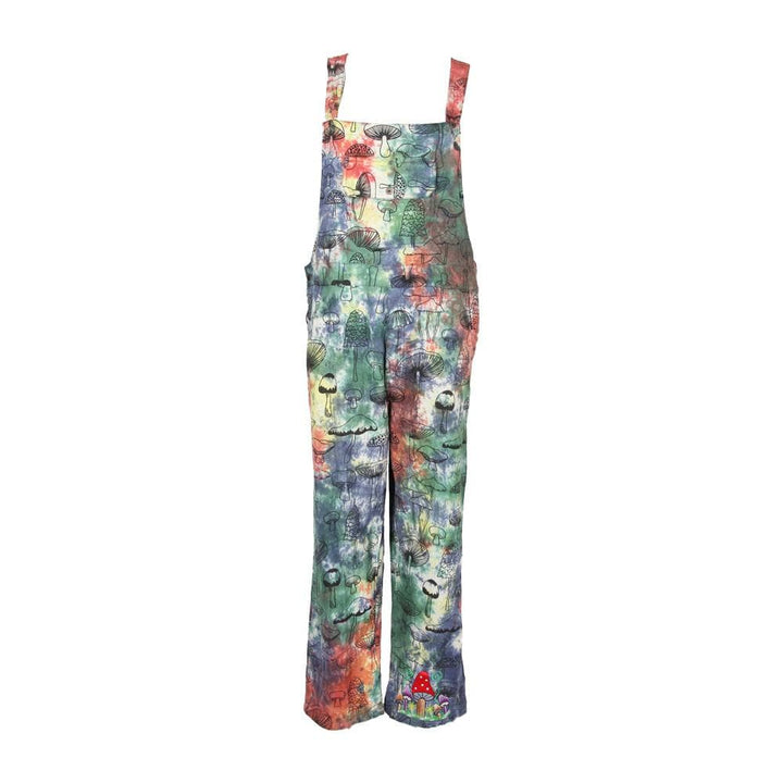Men's Tie Dye Mushroom Print Dungarees
