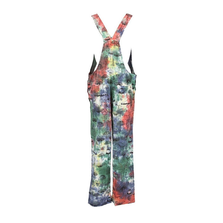 Men's Tie Dye Mushroom Print Dungarees