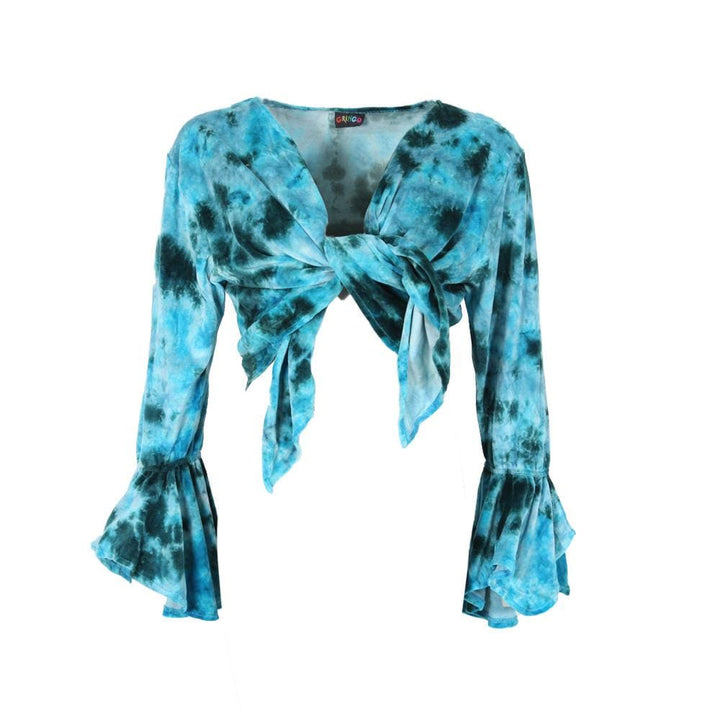 Velvet Tie Front Top