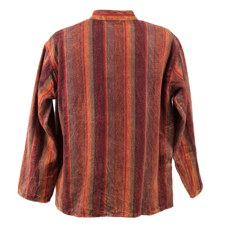 Nepalese Flannel Collarless Shirt