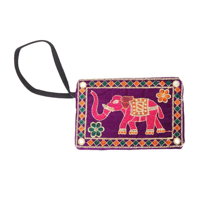 Elephant Purse With Gold Thread