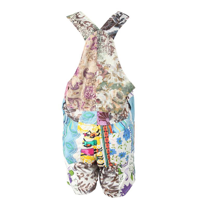 Patchwork Dungaree Shorts