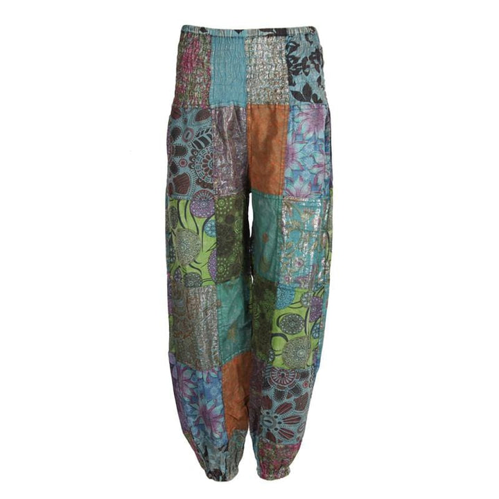 Petrol Patchwork Harem Trousers