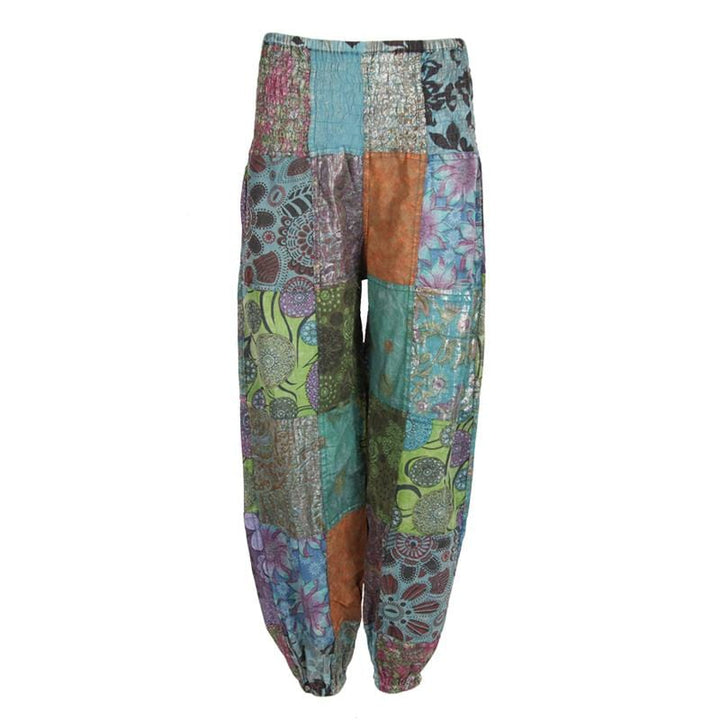 Petrol Patchwork Harem Trousers
