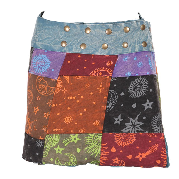 Screen Print Patchwork Popper Skirt