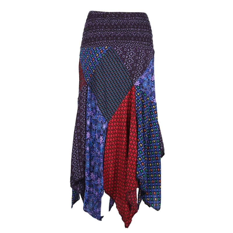 Indigo Floral Print Skirt