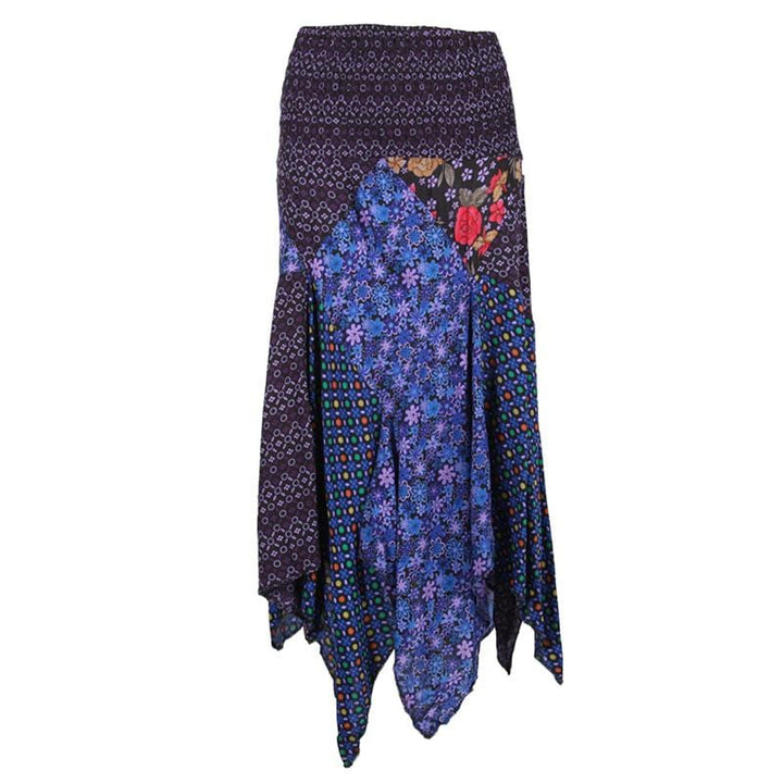 Indigo Floral Print Skirt