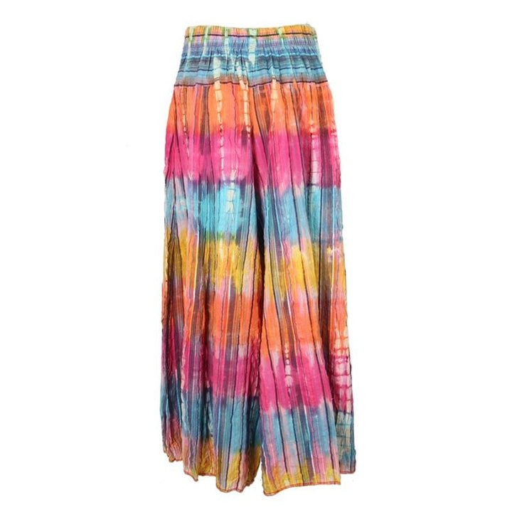 Wide Leg Tie Dye Seersucker Trousers