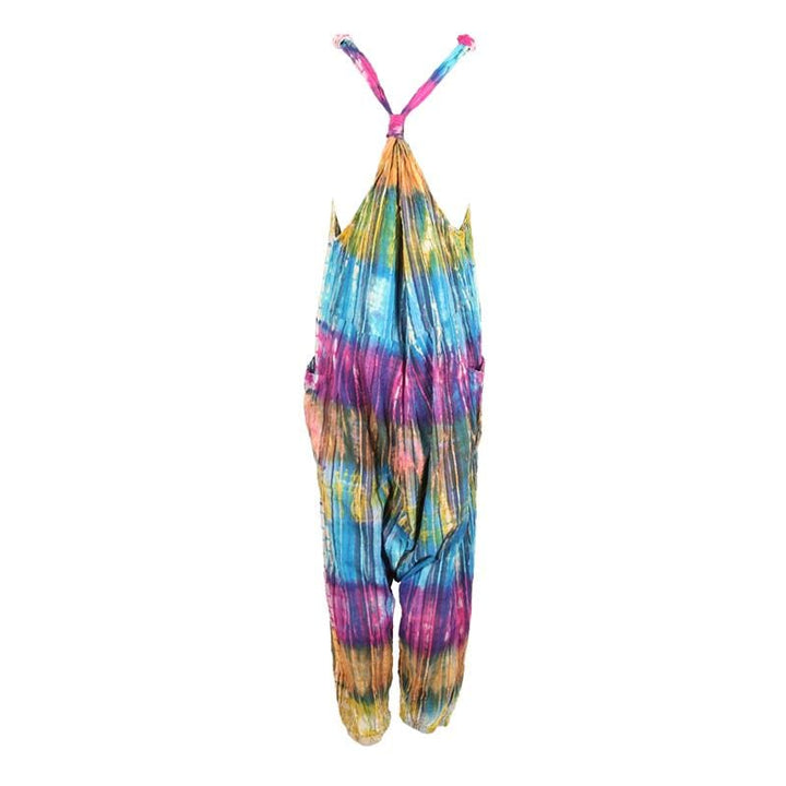 Tie Dye Seersucker Harem Dungarees