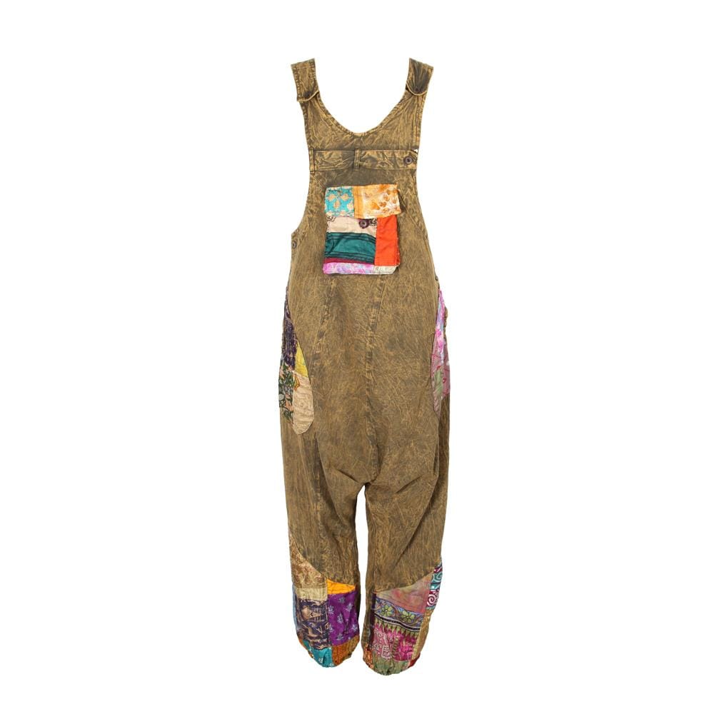 Women's Sari Patch Dungarees