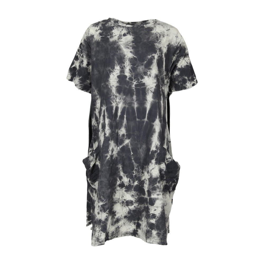 Oversize Black Tie Dye Smock Dress
