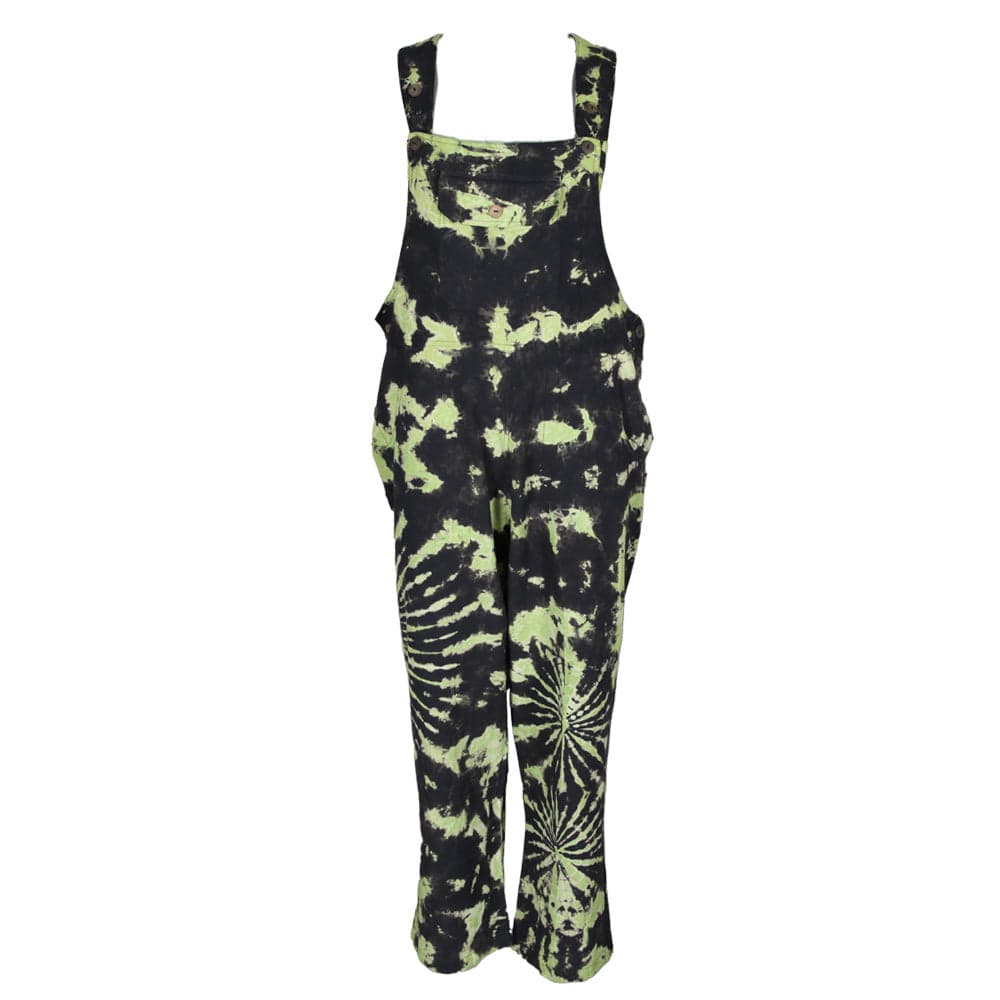 Green & Black Tie Dye Dungarees.. The Hippy Clothing Co.