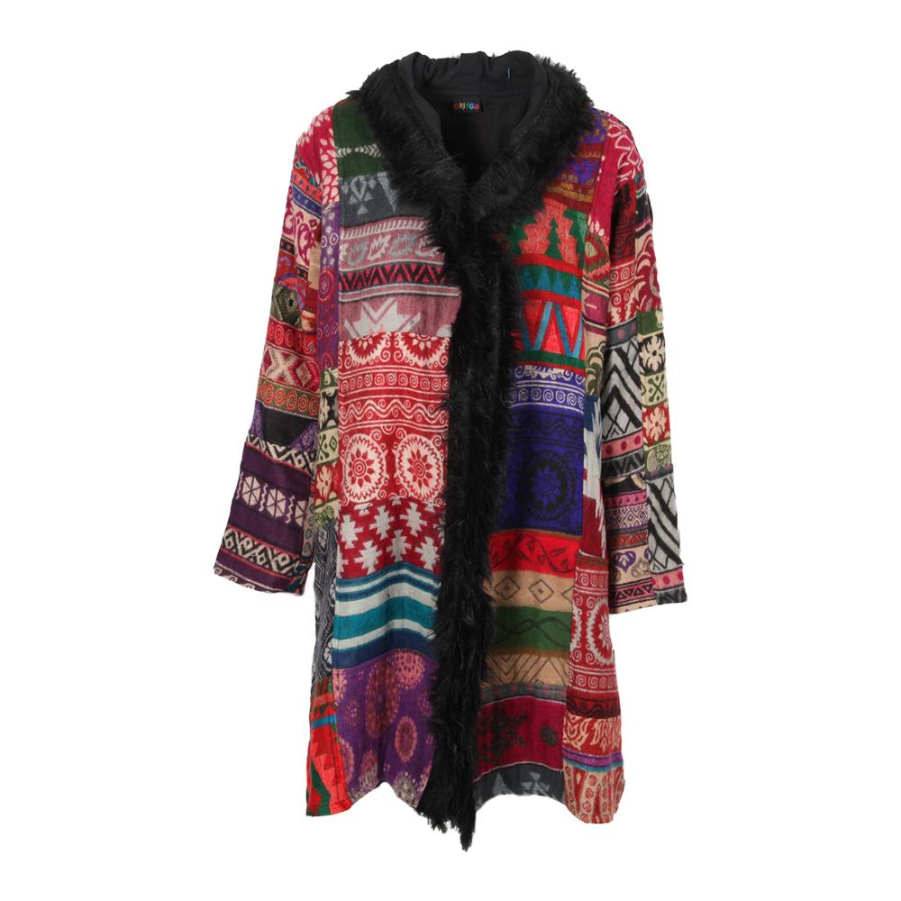 Long clearance patchwork coat