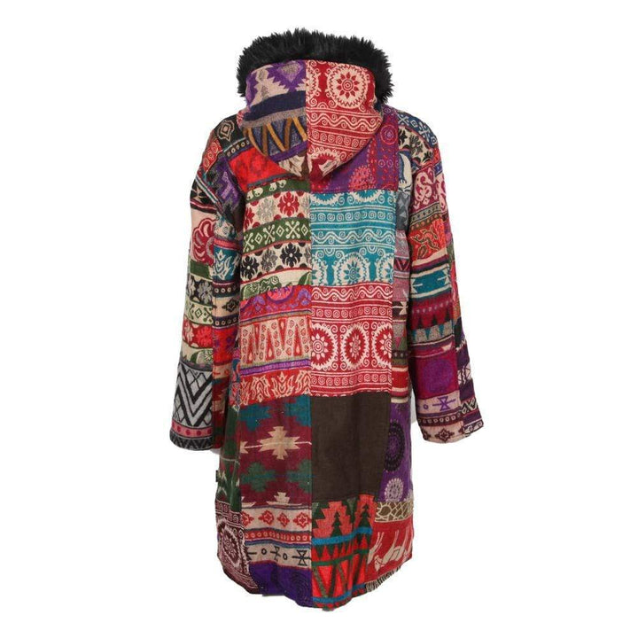 Open Front Patchwork Coat.