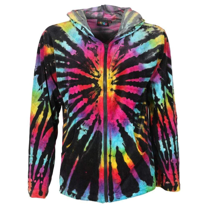Oversized Velvet Tie Dye Hoodie