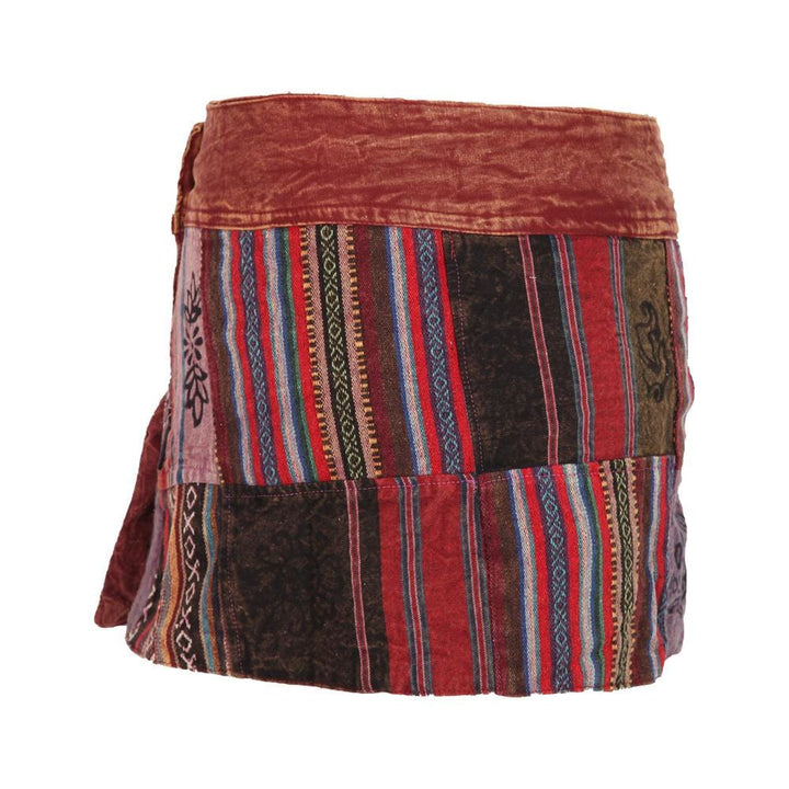 Cotton Patchwork Popper Skirt