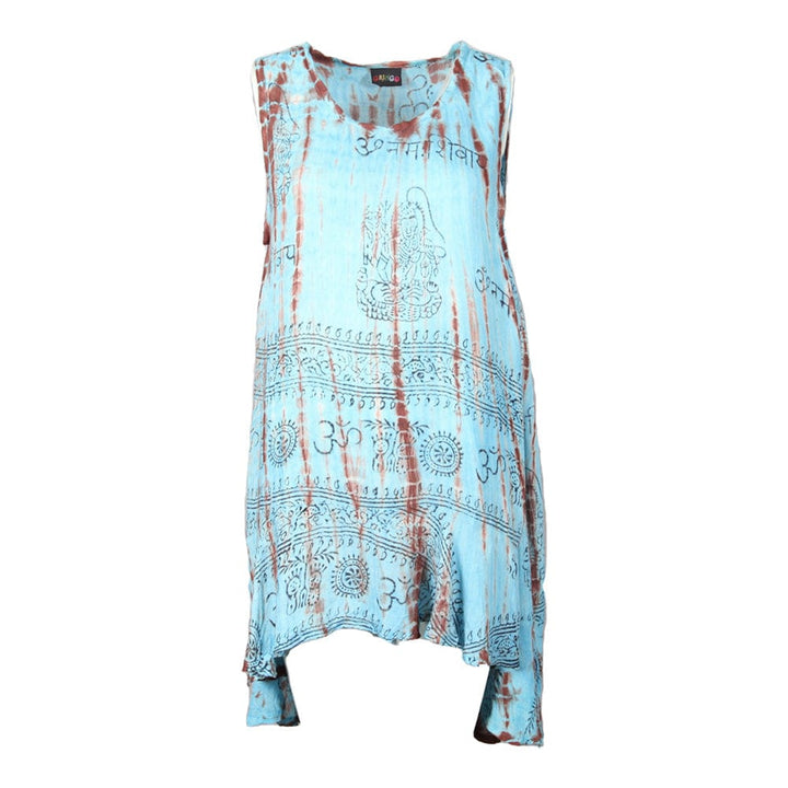 Sleeveless Tie Dye Dipped Hem Dress..