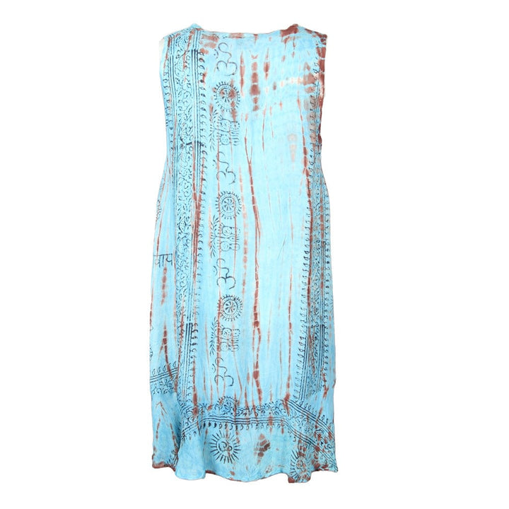 Sleeveless Tie Dye Dipped Hem Dress..