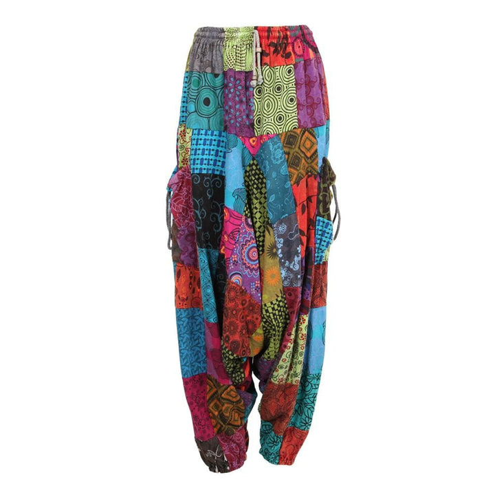 Low Crotch Patchwork Harem Pants