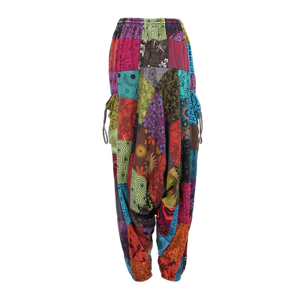 Low Crotch Patchwork Harem Pants