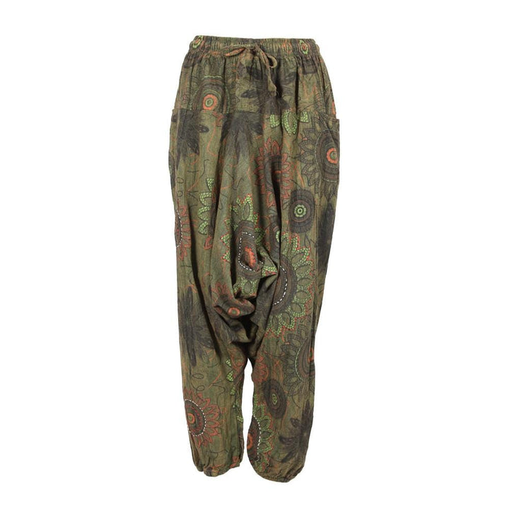 Floral Jogger Drop Crotch Harem Pants
