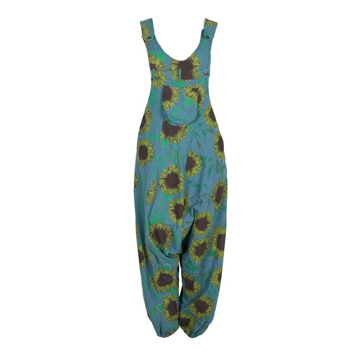 Sunflower Print Harem Dungarees