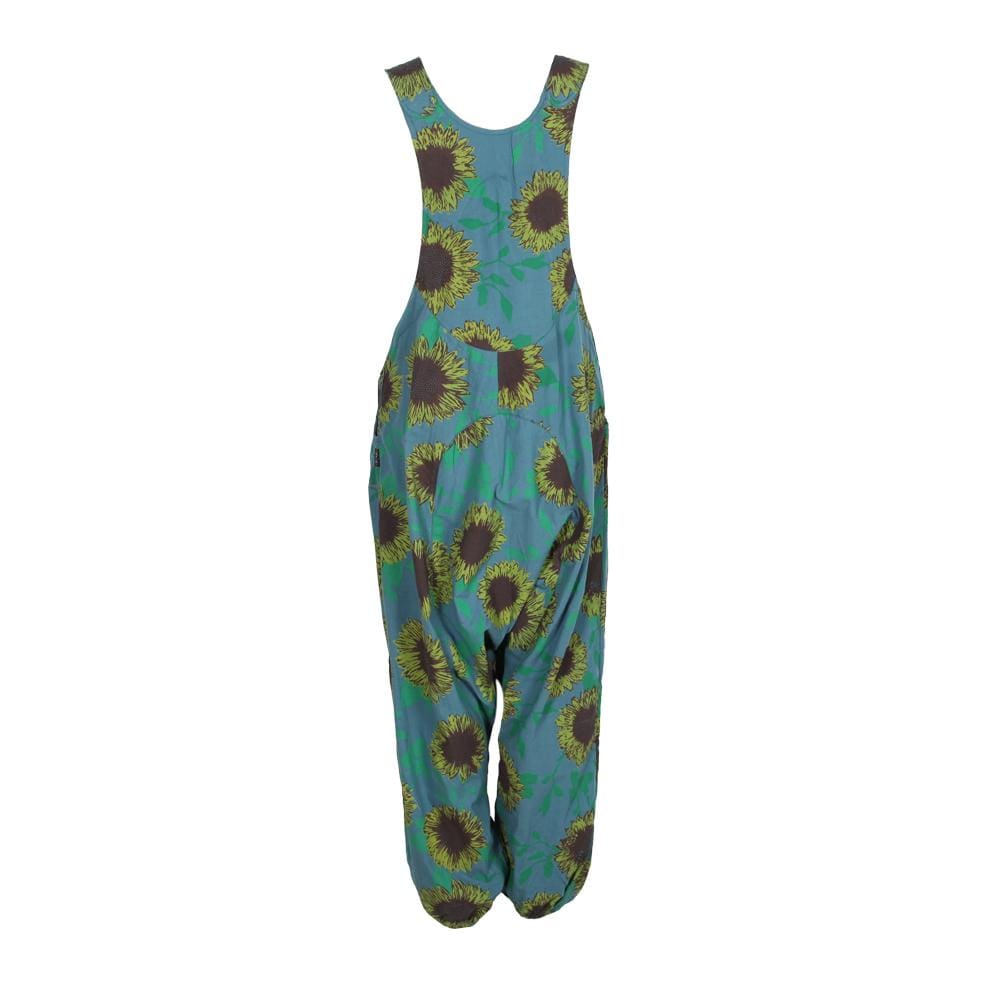 Sunflower Print Harem Dungarees