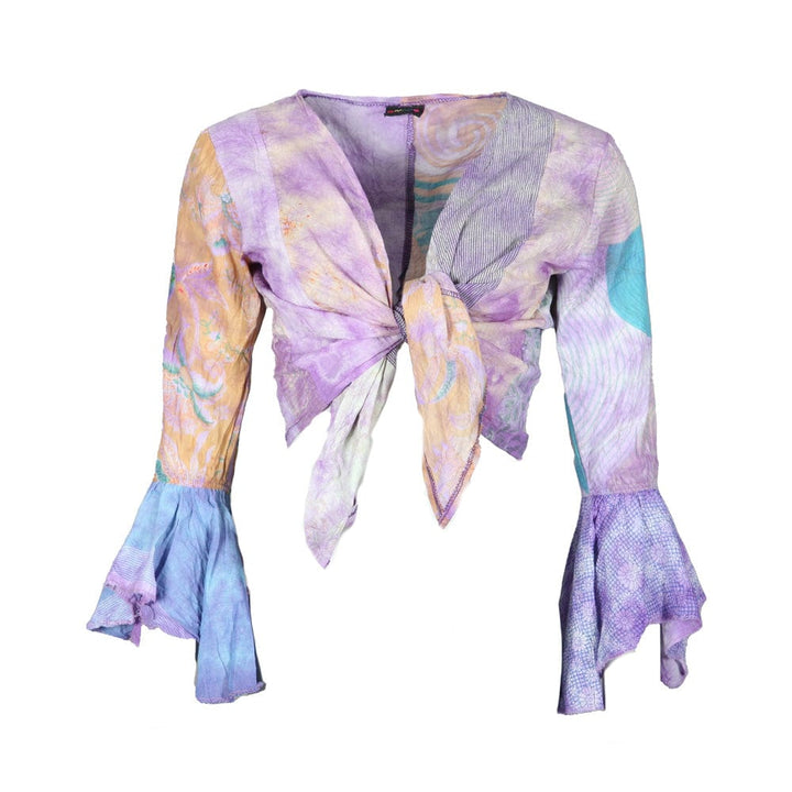 Purple Tie Front Top